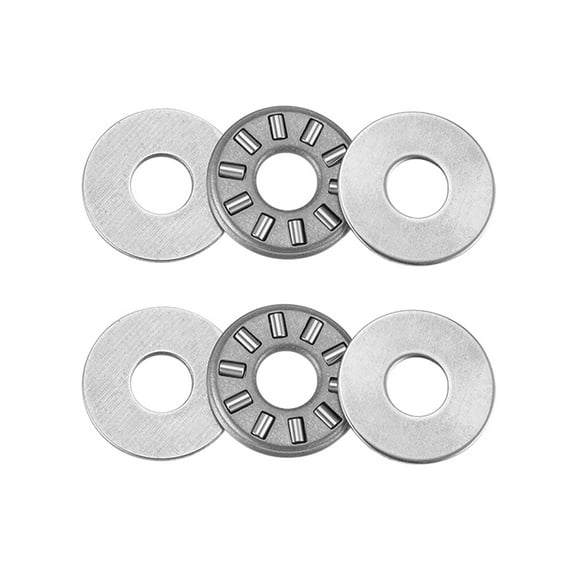 NTA411 Thrust Needle Roller Bearing with Washers 1/4" Bore 11/16" OD 5/64" Width 2 Pack