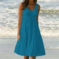 thumbnail image 1 of NTACZA A Line 2026 Dresses for Women Flowy Smocked Tank Dress Scoop Neck Sleeveless Comfy Sundress for Ladies XXL, 1 of 8