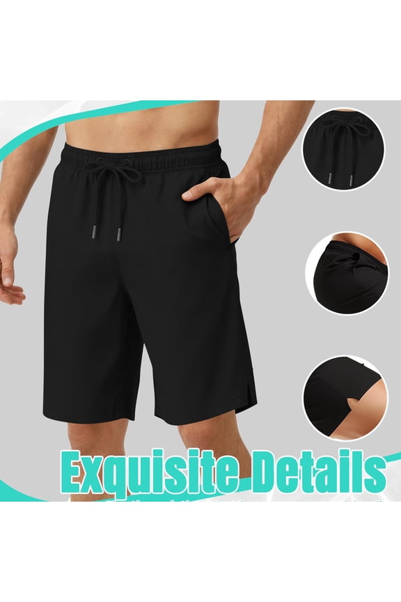 Athletic Shorts Men's Quick Dry Swim Trunks Elastic Waist Mesh Lining Breathable Bathing Suit for Men L