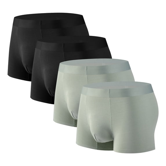 NTACZA Black Mens Briefs Stretch Breathable 4 Pack Boxer Briefs Quick Dry Comfy Seamless Mens Boxers Briefs L