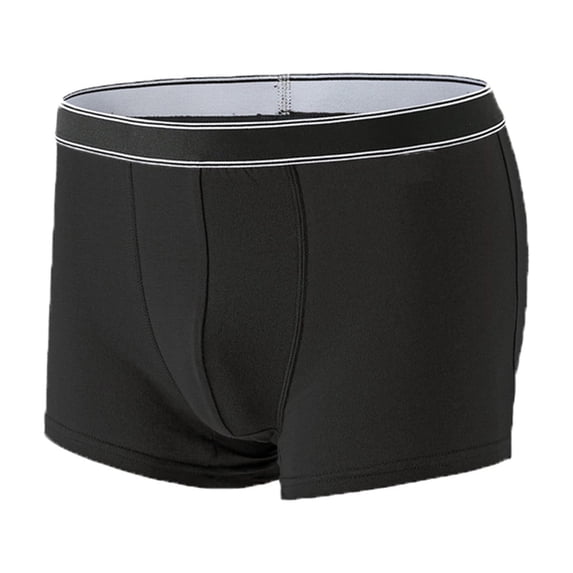NTACZA Black Mens Underwear Briefs Cotton Breathable No Fly Boxer Briefs Seamless Stretch Mid Waist Underpants for Men L