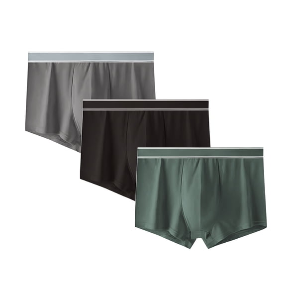 NTACZA Black Mens Underwear Briefs Cotton Stretch 3 Pack Boxer Briefs Plus Size No Fly Breathable Mens Boxer Briefs L