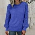 thumbnail image 1 of NTACZA Blue Winter Sweaters for Women Pullover Thick Crewneck Sweater Long Sleeve Solid Cozy Knit Tops Womens Jumper XL, 1 of 6