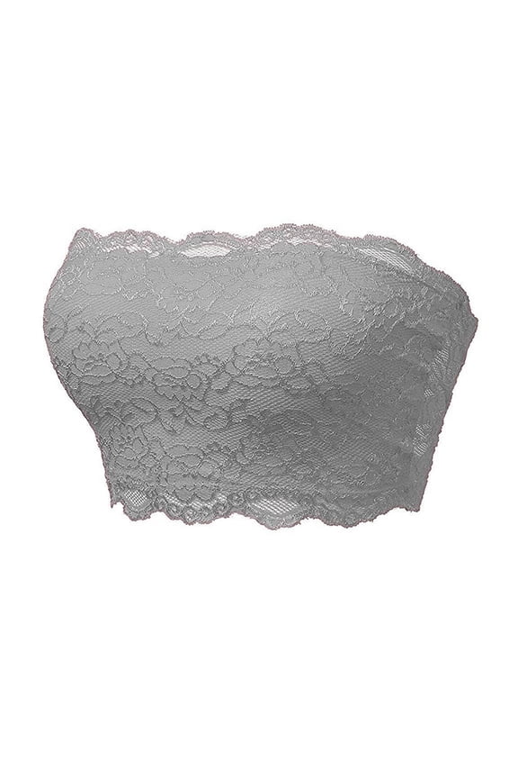 Bras for Women No Underwire Lace Bandeau Strapless Lightly Lined Wedding Size L