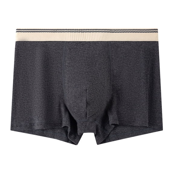 NTACZA Breathable Men's Underwear Ribbed Cotton Boxer Briefs No Fly Stretch Men's Boxers XXL