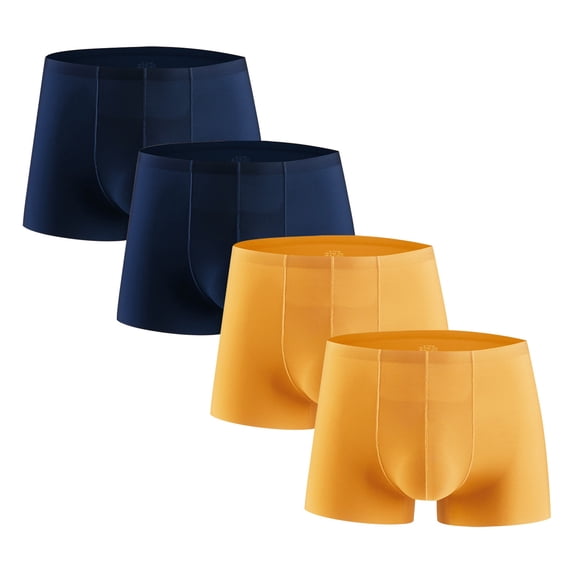 NTACZA Breathable Mens Underwear Briefs Stretch Ice Silk Gold Boxer Briefs Seamless 4 Pack All Day Men's Boxer Briefs XL
