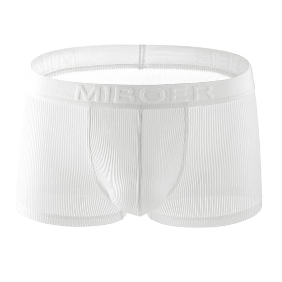 NTACZA Breathable Mens Underwears Mesh See Through Boxer Briefs Ribbed Stretch Men's Briefs Underwear XXL