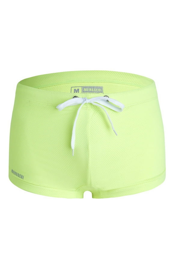 Briefs for Men Mesh Low Waist Drawstring Boxer Briefs Stretch Breathable Mens Underpants Briefs XL