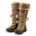 thumbnail image 1 of NTACZA Brown Women's Boots Winter Furry Mid-Calf Wide Toe Lace-up Warm Boots Shoes Women 37, 1 of 6