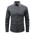thumbnail image 1 of NTACZA Business Men Shirts Casual Slim Fit Solid Gray Dress Shirt Long Sleeve formal Wedding Work Shirts for Men M, 1 of 5
