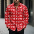 thumbnail image 1 of NTACZA Button Down Shirt for Men Red Graphic Valentines Day Shirts Heart Print Loose Fit Long Sleeve Mens T-Shirts L, 1 of 5