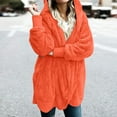 thumbnail image 1 of NTACZA Cardigans for Women Open Front Sweaters Long Sleeve Hooded Solid Winter with Pockets Outerwear Orange XXXL, 1 of 7