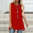 thumbnail image 1 of NTACZA Casual Cute Tops Solid,Hide Belly,High Low Sleeveless Crew Neck Loose Summer Tank Tops for Women, 1 of 6