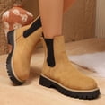 thumbnail image 1 of NTACZA Chunky Womens Booties Chelsea Yellow Ankle Winter Wide Width Pull-on Booties Ladies Shoes 37, 1 of 7