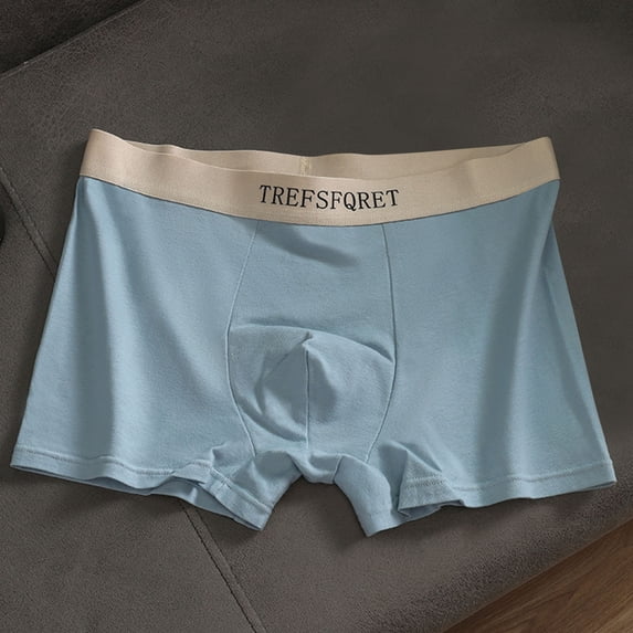 NTACZA Comfort Men's Underwear No Fly Cotton Blue Boxer Briefs Plus Size Breathable Stretch Mens Boxer Briefs XL