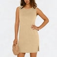 thumbnail image 1 of NTACZA Comfy Womens Summer Dresses Sleeveless Casual Midi Dress Ladies Split Vacation Crew Neck Tank Dress XXL, 1 of 6