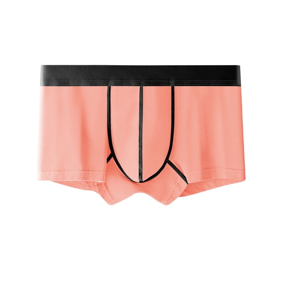 NTACZA Cotton Mens Briefs Color Block Pink Breathable Boxer Briefs Stretch Comfort No Fly Boxer Briefs for Men 3X