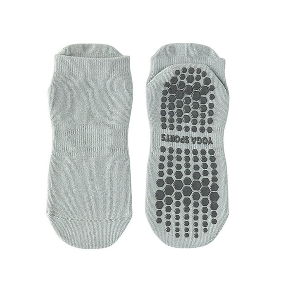 NTACZA Cotton Socks Women Blue Grippy Low-Cut Yoga Non Slip Mini Crew Slipper Footies Stockings for Women Free Size