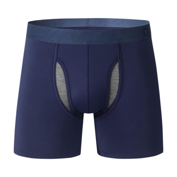 NTACZA Cotton Underwear Mens Blue Anti Chafing Breathable Boxer Briefs Quick Dry Anti Chafing Athletic Men's Boxers M