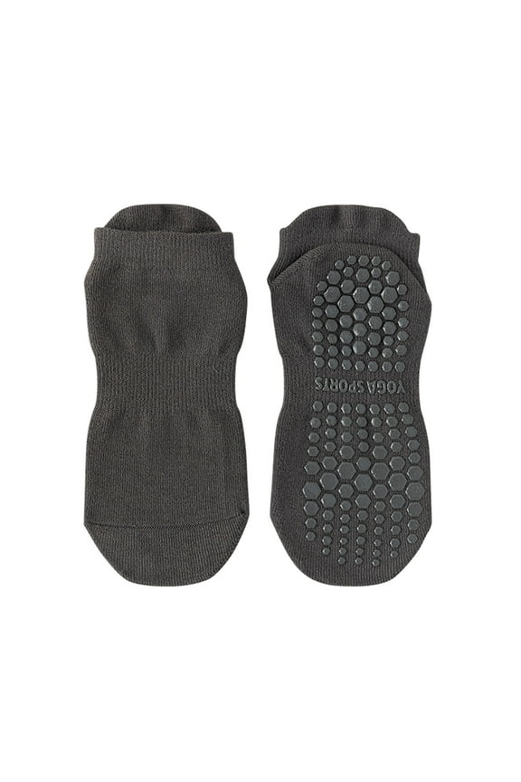 Cotton Women Socks Grippy Yoga Low-Cut Gray Mini Crew Slipper Non Slip Footies Stockings for Women Free Size