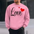 thumbnail image 1 of NTACZA Crew Neck Mens Casual Shirts Novelty Pink Valentines Day Sweatshirt Love Heart Long Sleeve Holiday Mens T-Shirts L, 1 of 5