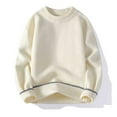 thumbnail image 1 of NTACZA Crew Neck Sweaters for Men White Oversized Chunky Sweater Solid Drop Shoulder Pullover Jumper for Men L, 1 of 3