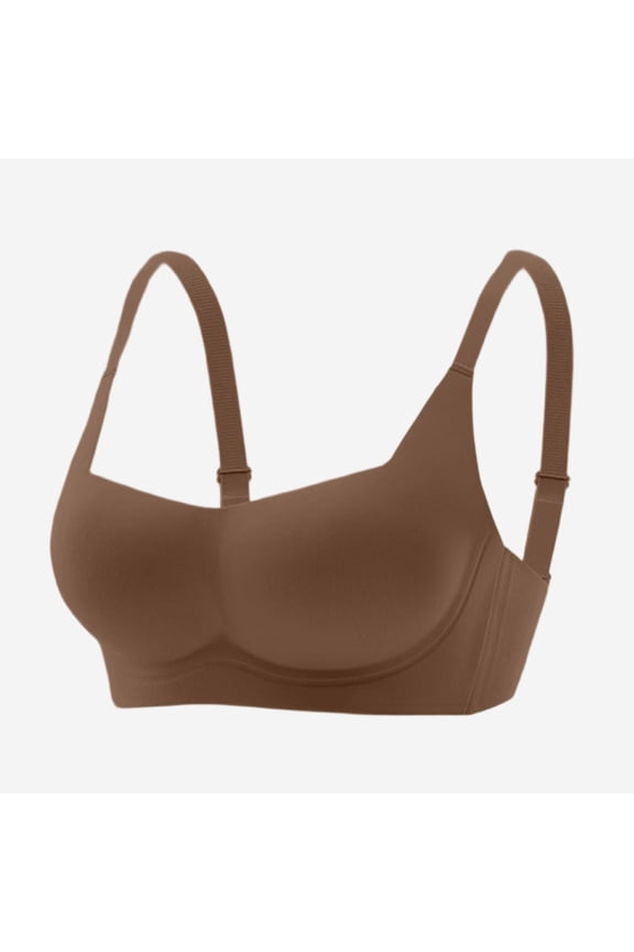 Demi & Balconette Womens Bra Wire-Free Seamless Square Neck Spaghetti Straps Solid U-Back Everyday Size M
