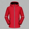 thumbnail image 1 of NTACZA Fleece Lined Men Jacket Hooded Red Waterproof Windbreaker Zip Up Reflective Thick Rain Jacket Men's Coats XXXL, 1 of 4