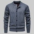 thumbnail image 1 of NTACZA Fleece Lined Mens Fall Sweaters Gray Button Down Argyle Sweater Cardigan Knit Pocket Outerwear Jumper Mens L, 1 of 9