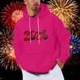 thumbnail image 1 of NTACZA Graphic Hoodies for Man Pink Pullover New Years Sweatshirts Drawstring Holiday Hooded Mens Sweatshirts L, 1 of 5