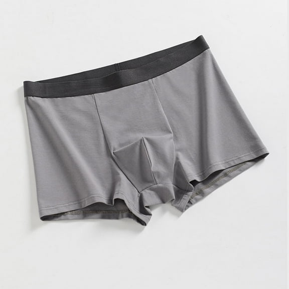 NTACZA Gray Men's Underwear Briefs Cotton Comfort Breathable Boxer Briefs No Fly Plus Size Seamless Men's Briefs 3X