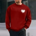 thumbnail image 1 of NTACZA Heart Print Men's Shirts Casual Red Long Sleeve Valentines Sweatshirts Loose Fit Graphic Crew Neck Men's T-Shirts XL, 1 of 8