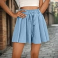 thumbnail image 1 of NTACZA High Waisted Shorts Womens Flowy Wide Leg Shorts Drawstring Y2k Ruffled Ladies Shorts S, 1 of 8