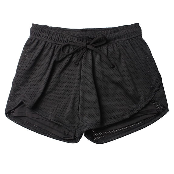 NTACZA High Waisted Womens Shorts Workout Running Shorts Quick Dry Mesh Liner Shorts Ladies L