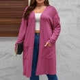 thumbnail image 1 of NTACZA Knitted Cardigans for Women Plus Size Long Cardigans Open Front Casual Coats Oversized with Pockets Office Wear Hot Pink, 1 of 8