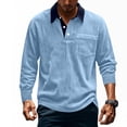 thumbnail image 1 of NTACZA Long Sleeve Mens Shirts Casual Button Blue Collared Polos Men Classic Fit Corduroy Color Block Work Shirts XL, 1 of 8