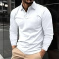 thumbnail image 1 of NTACZA Long Sleeve Shirts for Men Work White Solid Polos Regular Fit Mens Button up Golf Shirt M, 1 of 6