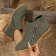 thumbnail image 1 of NTACZA Low Heel Boots Women Ankle Green Business Casual Side Zip Short Low Heel Booties Ladies Shoes 41, 1 of 8