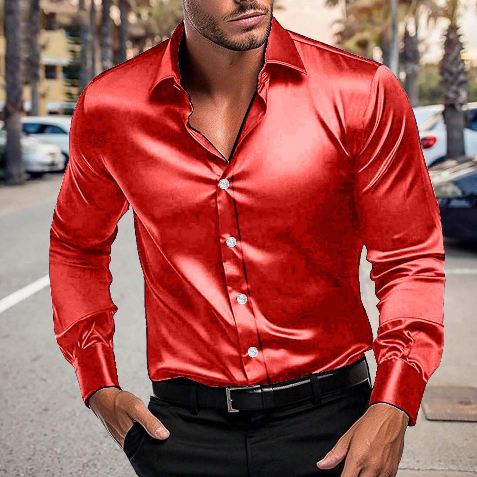 long sleeve dress shirts for men Navy Classic Men's Shirt The Apostolic Gentleman together. Barry. Wang Black Silver Splicing