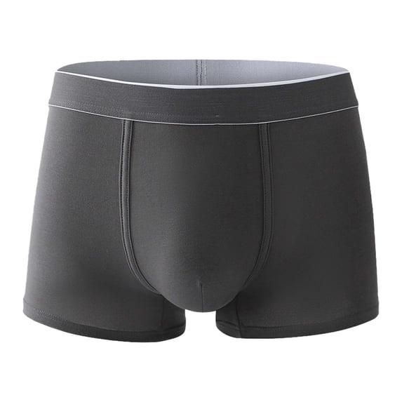NTACZA Men's Underwear Cotton Gray Breathable Plus Size Boxer Briefs Soft Stretch No Fly Mens Briefs Big And Tall 4X