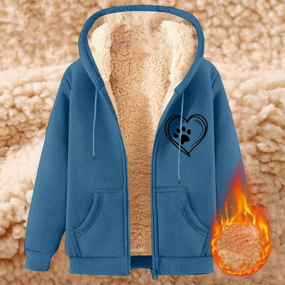 NTACZA Mens Big and Tall Hoodies Full Zip Sherpa Lined Graphic Blue Jacket Hooded Long Sleeve Thick Men's Sweatshirts L