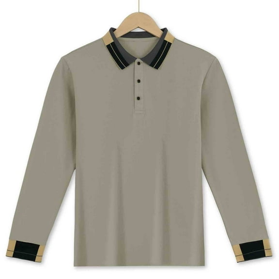 NTACZA Mens Winter Shirts Long Sleeve Button Casual Green Polos Pullover Mens Color Block Loose Fitting Shirts L