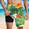 thumbnail image 1 of NTACZA Mesh Liner Mens Shorts Hawaiian Board Shorts Beach Elastic Waist Mens Summer Shorts M, 1 of 9