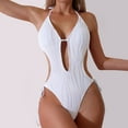 thumbnail image 1 of NTACZA One Piece Swimsuit Women Cutout Monokini High Waist Sexy Halter Beach Women's S-XL, 1 of 5