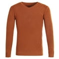 thumbnail image 1 of NTACZA Orange Mens Sweater Lightweight V Neck Cable Knit Sweaters Loose Pullover Solid Basic Shirts Mens Winter Jumpers XL, 1 of 3