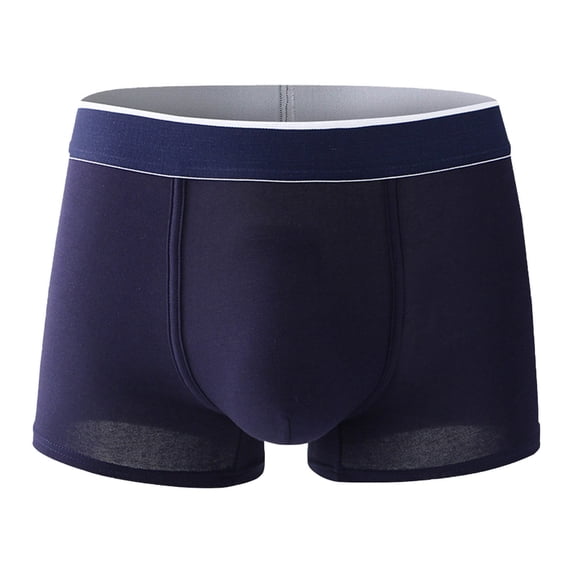 NTACZA Plus Size Men's Underwear Boxer Brief Breathable Cotton Blue Boxer Briefs Soft Stretch No Fly Boxers for Men L