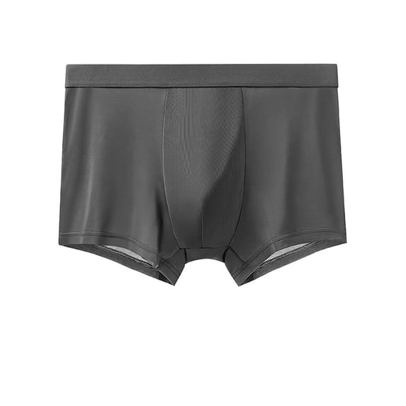 NTACZA Plus Size Mens Briefs Ice Silk Breathable Gray Boxer Briefs Mid Waist Comfort No Fly Boxers Briefs for Men 4X