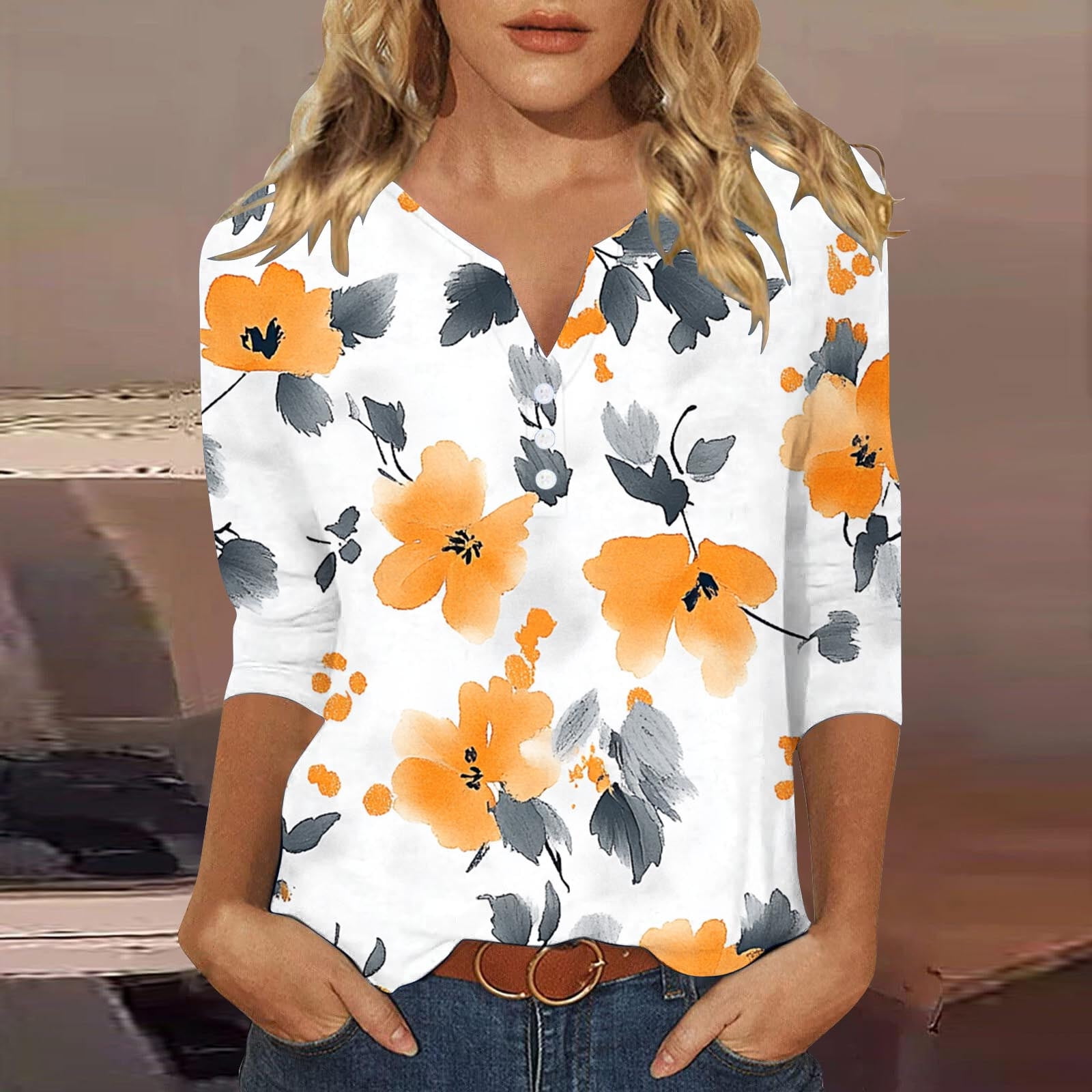 トップス flower print sheer shirt / yellow / S flower print sheer shirt(unisex)/3color | KNUTH MARF