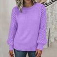 thumbnail image 1 of NTACZA Purple Womens Winter Sweaters Pullover Crewneck Thick Sweater Long Sleeve Solid Cozy Knit Tops Jumper for Women M, 1 of 6