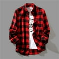 thumbnail image 1 of NTACZA Red Mens Shirts Casual Long Sleeve Collared Shirt Men Loose Fitting Plaid Work Shirt L, 1 of 5